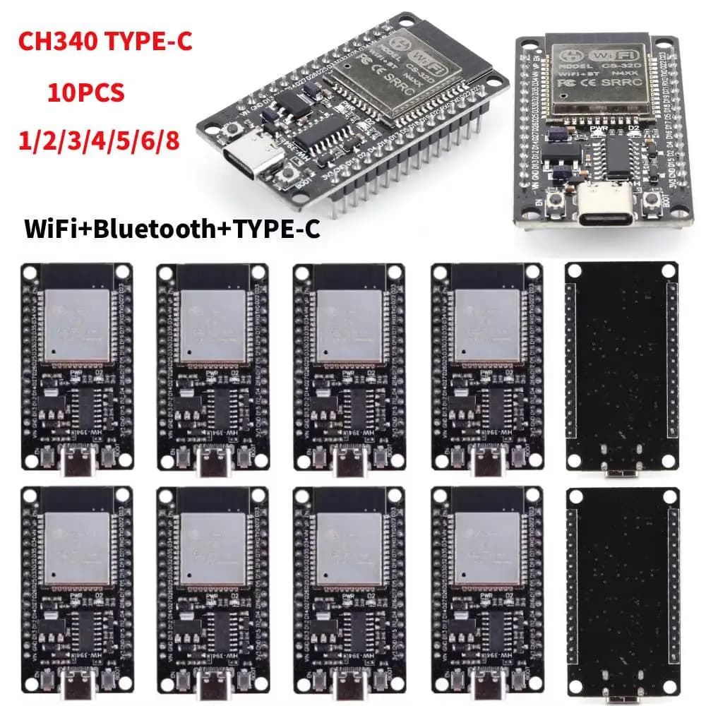 Carte de développement ESP32 WROOM-32 TYPE-C Micro USB WiFi + Bluetooth, consommation d'énergie Ultra faible, Flash SPI, Module sans fil 32Mbits