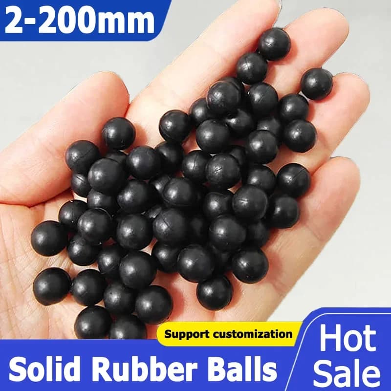 Caoutchouc Solide Noir, Diamètre 1/200, 1 à 2/2 Pièces 5/3/3.5/4/4.5/5.5/6. Boule en caoutchouc résistant à l'usure, haute élasticité, 5mm,