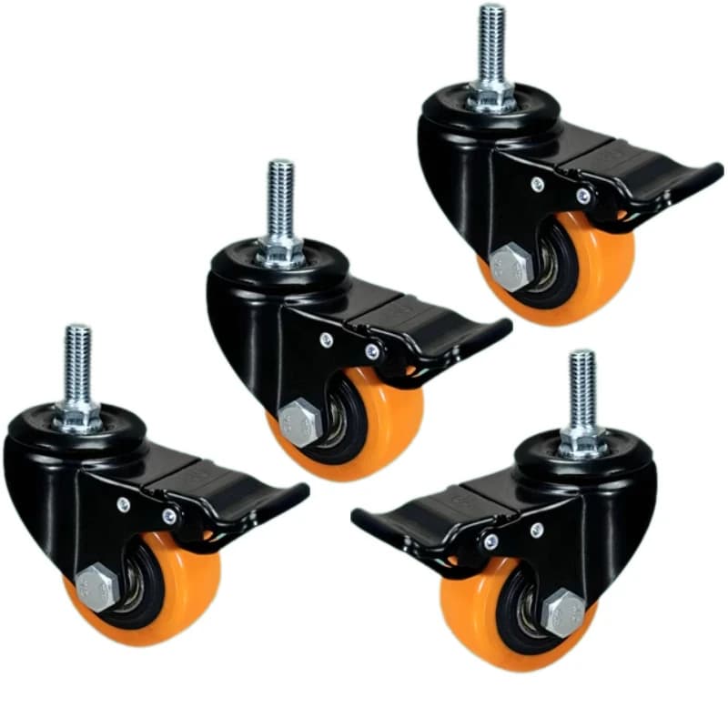 Roulette universelle en diamant Orange or de 2 pouces, 4 pièces, double roulement universel pour plusieurs scènes/roulette universelle à charge