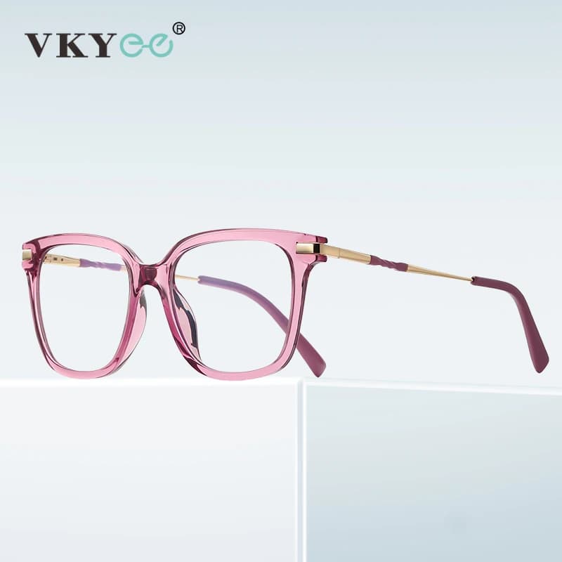 VICKY femmes lunettes de lecture Anti lumière bleue géométrique rose cadre myopie astigmatisme lunettes de Prescription femmes PFD2129