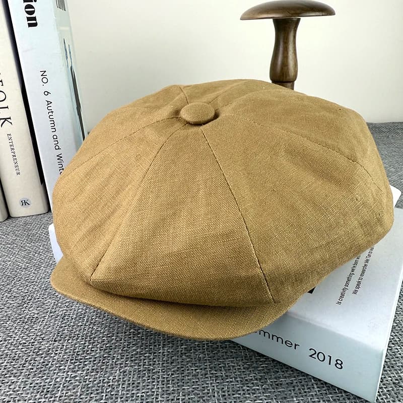 Casquettes de journal rétro en lin, béret d'été respirant, casquette Gatsby britannique, chapeau décontracté pour hommes et femmes, BJM100