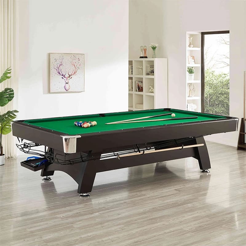 Table de billard domestique en bois massif, retour automatique, table de billard intérieure américaine noire huit, onglet en marbre multifonctionnel