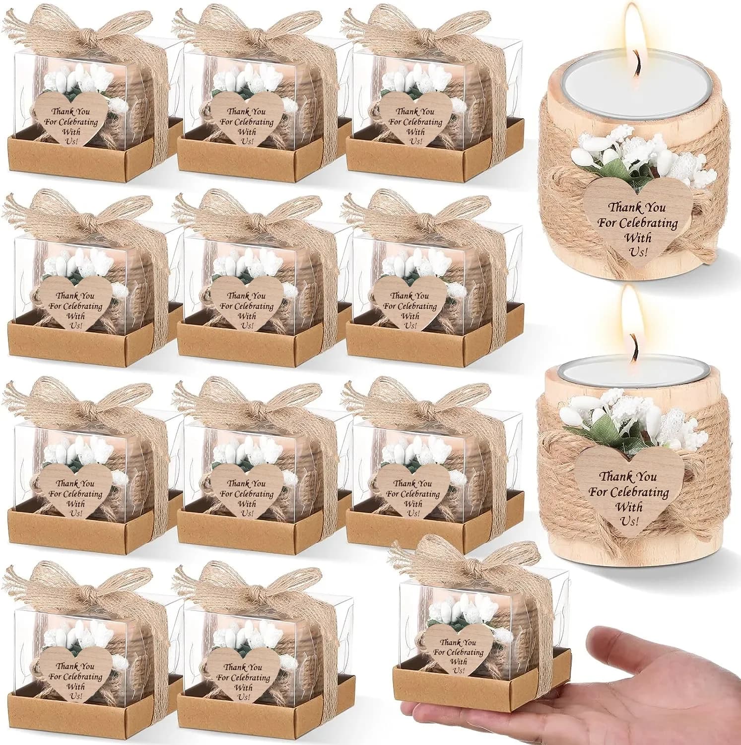 Bougeoirs photophore en bois pour mariage, cadeau d'invité, cadeaux de remerciement pour fête préChristophe Noël, ci-après chandelier