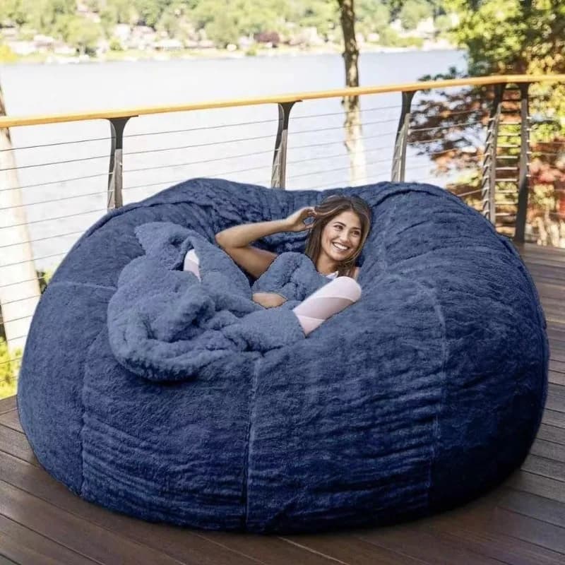 Bleu concepteur paresseux pouf canapé européen moderne individuel sol paresseux pouf canapé salon Divano Soggiorno meubles de maison