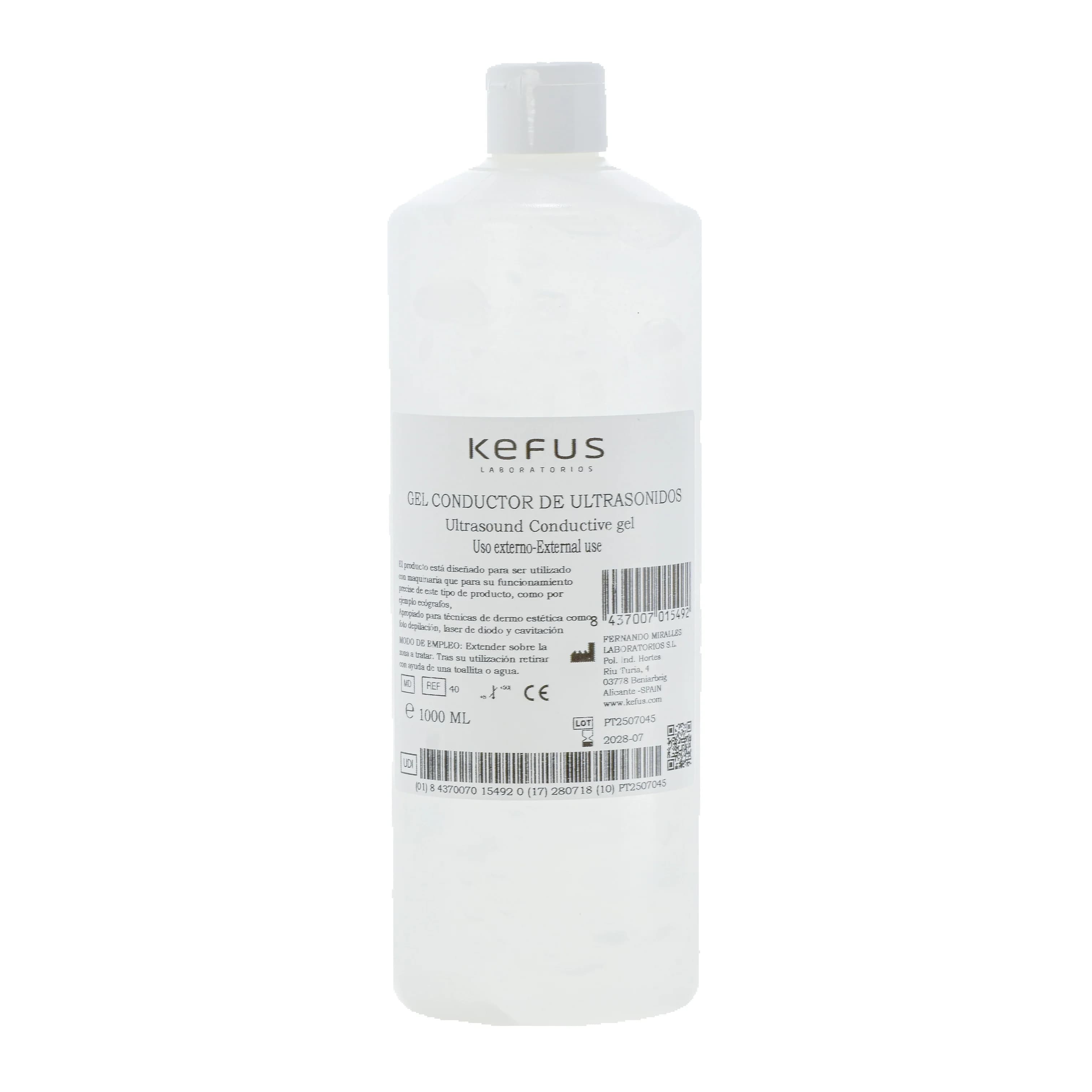 Gel conducteur ultrasonique Kfs |     Utilisation sanitaire et esthétique de l'échographie, de l'IPL, de la radiofréquence et de la cavitation |   