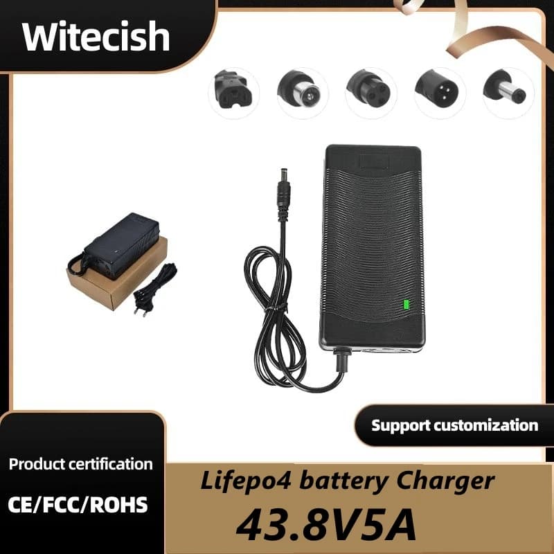 Chargeur de batterie de vélo électrique avec ventilateur, stockage d'énergie solaire, 43.8V, 36V, 5A, Lifepo4, fer, Phxing ate, scooter, voiture,