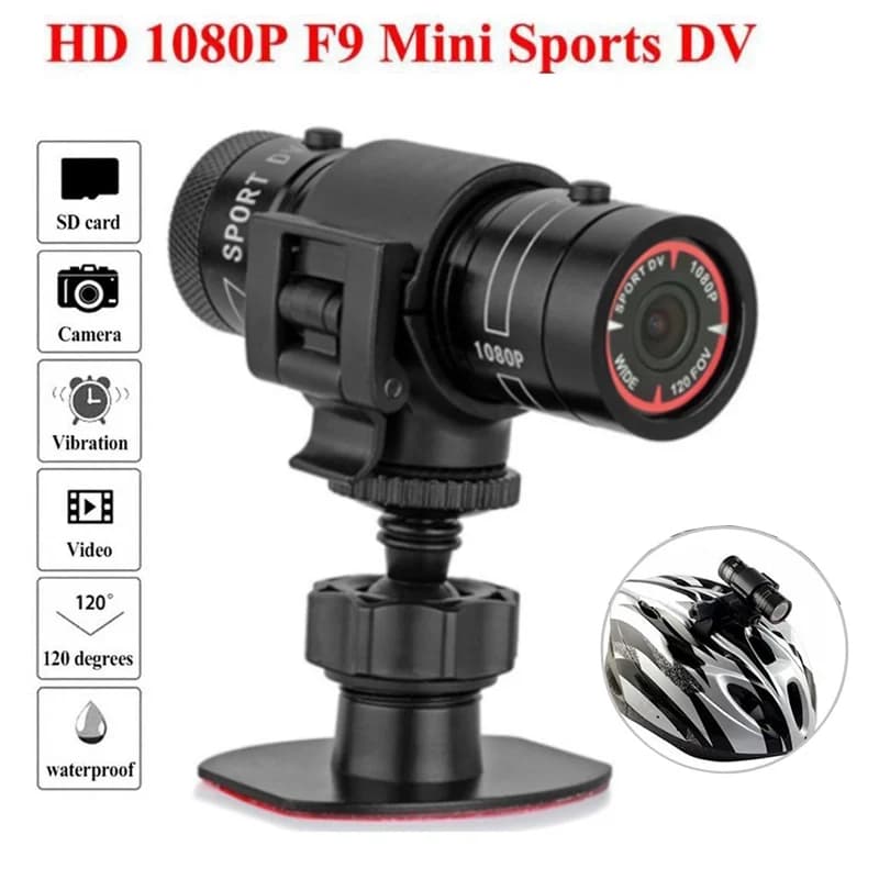 F9 caméra d'action HD 1080P vélo moto casque caméra Sport de plein air DV vidéo DVR enregistreur Audio Dash Cam pour voiture vélo