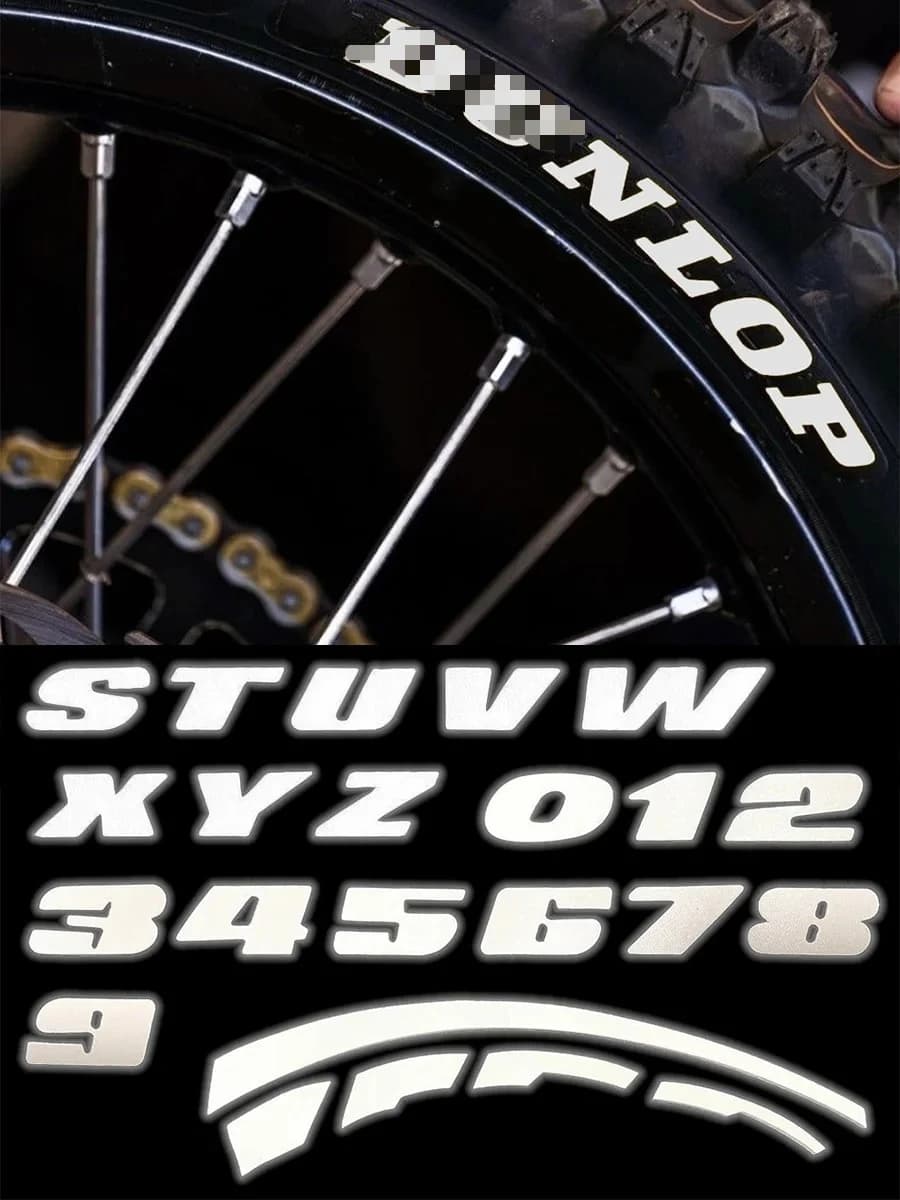 Autocollant réfléchissant personnalisé pour pneu de vélo, moto, jante de VTT, accessoires de décoration de cyclisme DIY
