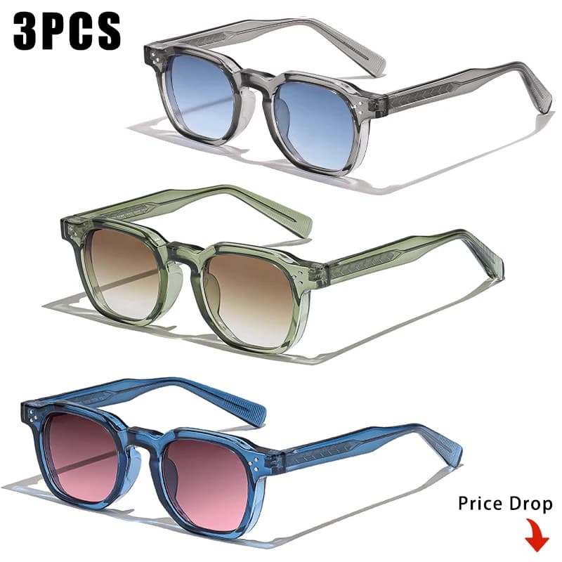 1/2/3 paires de lunettes de soleil CATERSIDE pour hommes, design rétro, monture en polycarbonate, lunettes de soleil pour femmes, lunettes de voyage