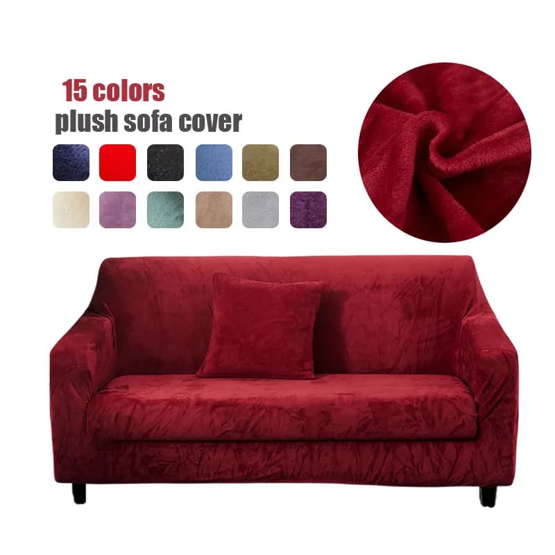 Housse de protection de canapé en peluche épaisse, housses de canapé épaisses et douces pour salon, solide, garde au chaud pour les animaux de