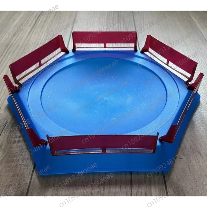 XD168-16 Blu-rosso POUR Beyblade Arena Stadium, Plateforme de combat hexagonale bleue et rouge foncé