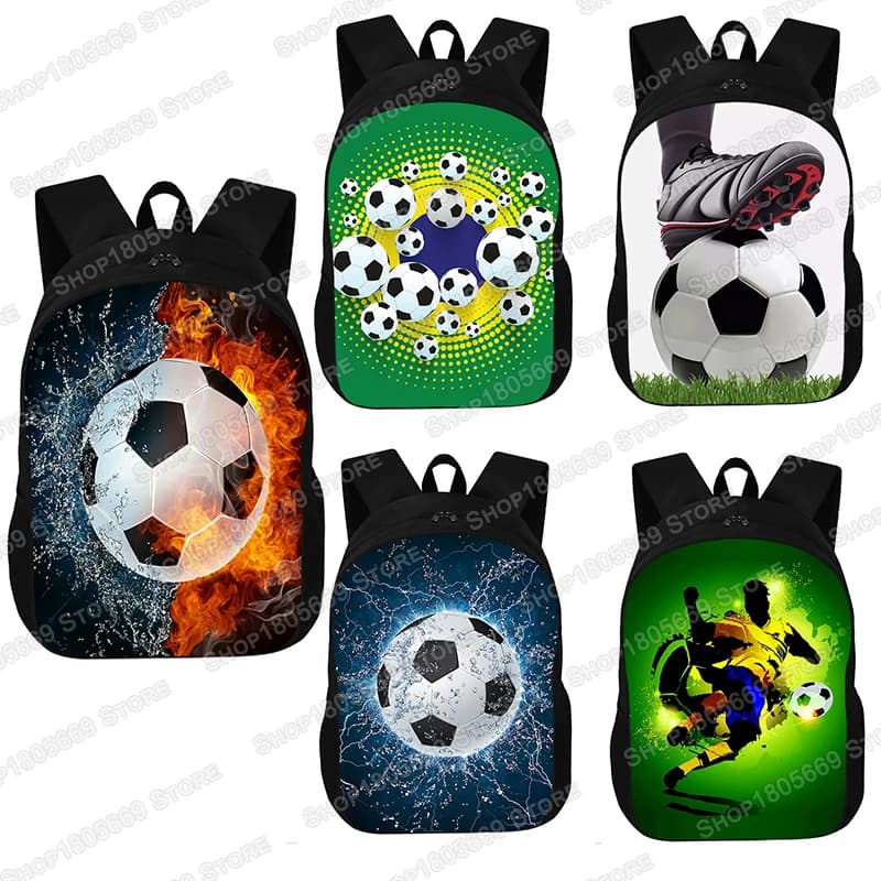 Sac à Dos Imprimé Football pour Jeunes, Cartable d'École, Grande Capacité, Sacs de Rangement, Sac d'Ordinateur, Cadeau pour Enfants, Garçons et