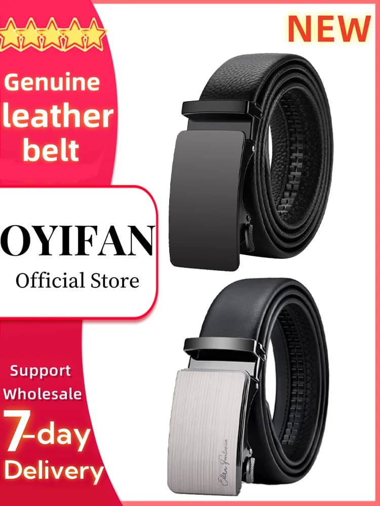 OYIFAN hommes ceinture en cuir véritable ceinture pour hommes alliage boucle cliquet ceintures hommes concepteur ceinture automatique ceintures 