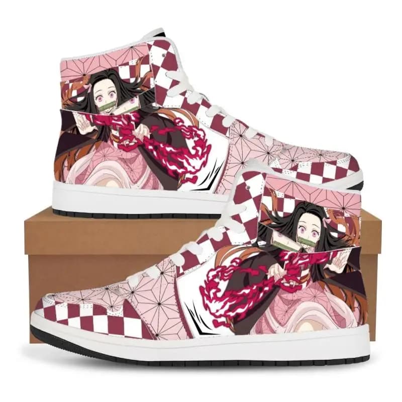 Baskets Demon Slayer Anime Kochou Shinobu, chaussures de sport montantes, chaussures de skate à motif dessin animé pour couples, chaussures de