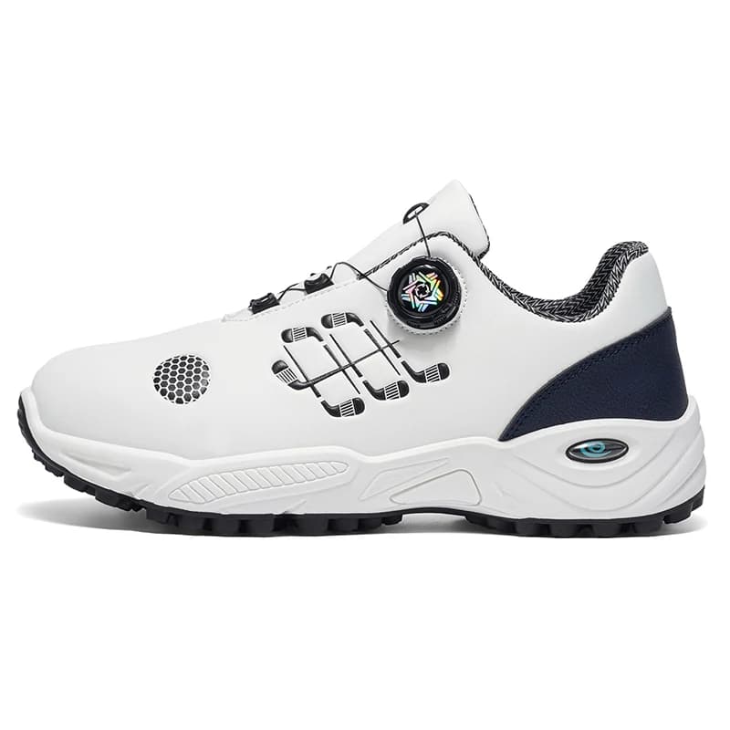 Chaussures de golf professionnelles avec boucle de verrouillage rotative, respirantes, absorbant les chocs, antidérapantes, offrant un soutien