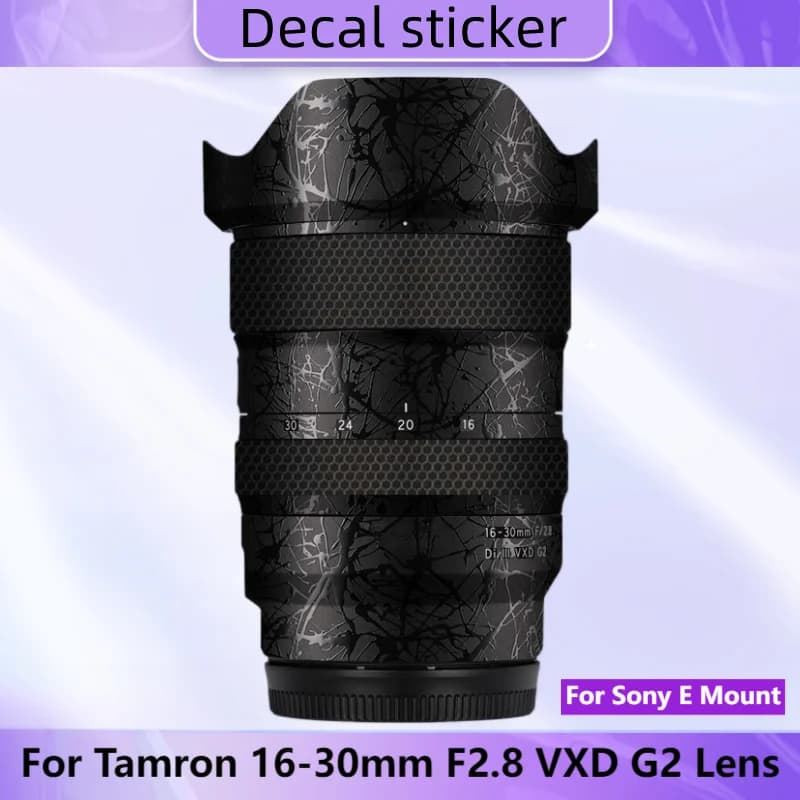 Autocollant d'objectif pour Tamron 16-30mm F2.8 VXD G2, pour Sony E Mount 16 30, couvercle enveloppant 16-30 F2.8, peau de protection d'objectif 1630