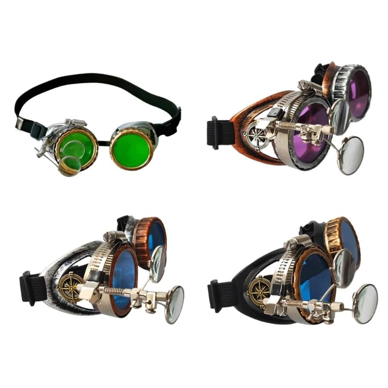 X6HF Vintage Steampunk Lunettes Cosplay Kaléidoscope Lunettes Lunettes Costume Accessoire