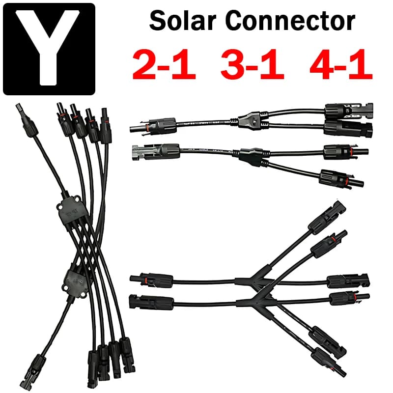1/5/20/100 ensemble connecteur solaire PV photovoltaïque mâle femelle prise étanche 3 4 5 voies type Y 1 entrée 2/3/4 sorties Kits solaires