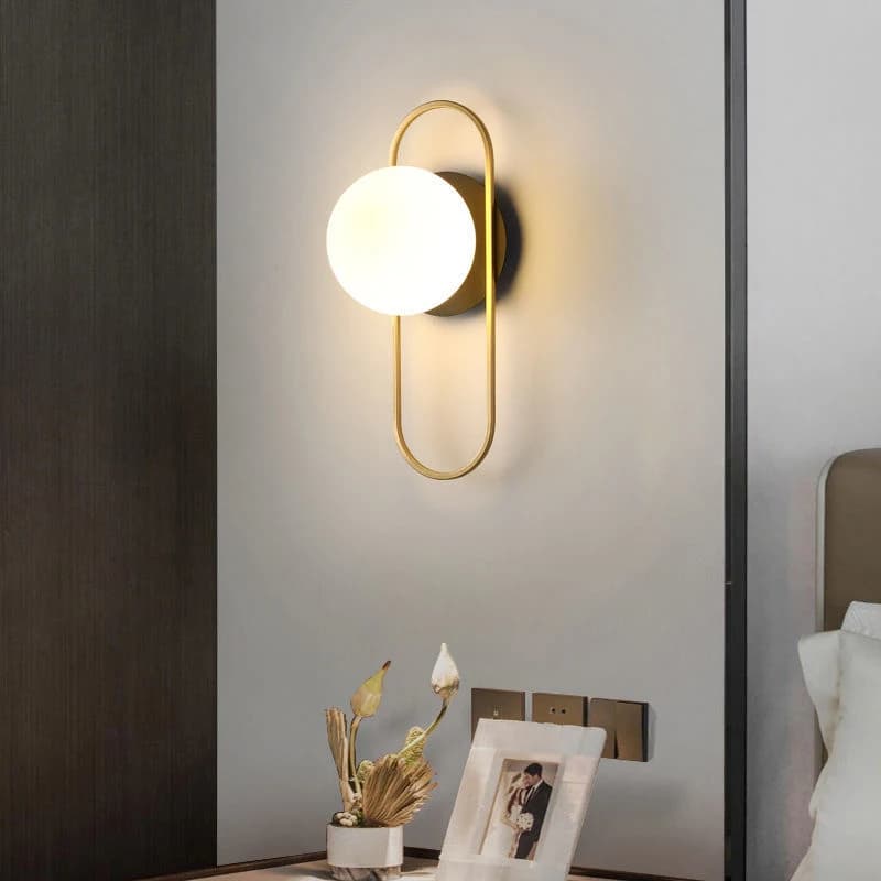 Applique Murale LED en Forme de Boule de Verre, Luminaire Décoratif d'Nik, Idéal pour un Salon, une Chambre à Coucher ou un Hôtel, G9