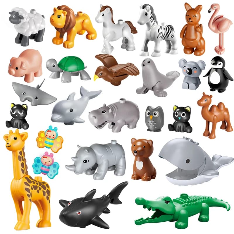 26 pièces/ensemble grande taille Figure animaux bloc ferme série grands blocs de construction animaux série jouets pour enfants enfants fête