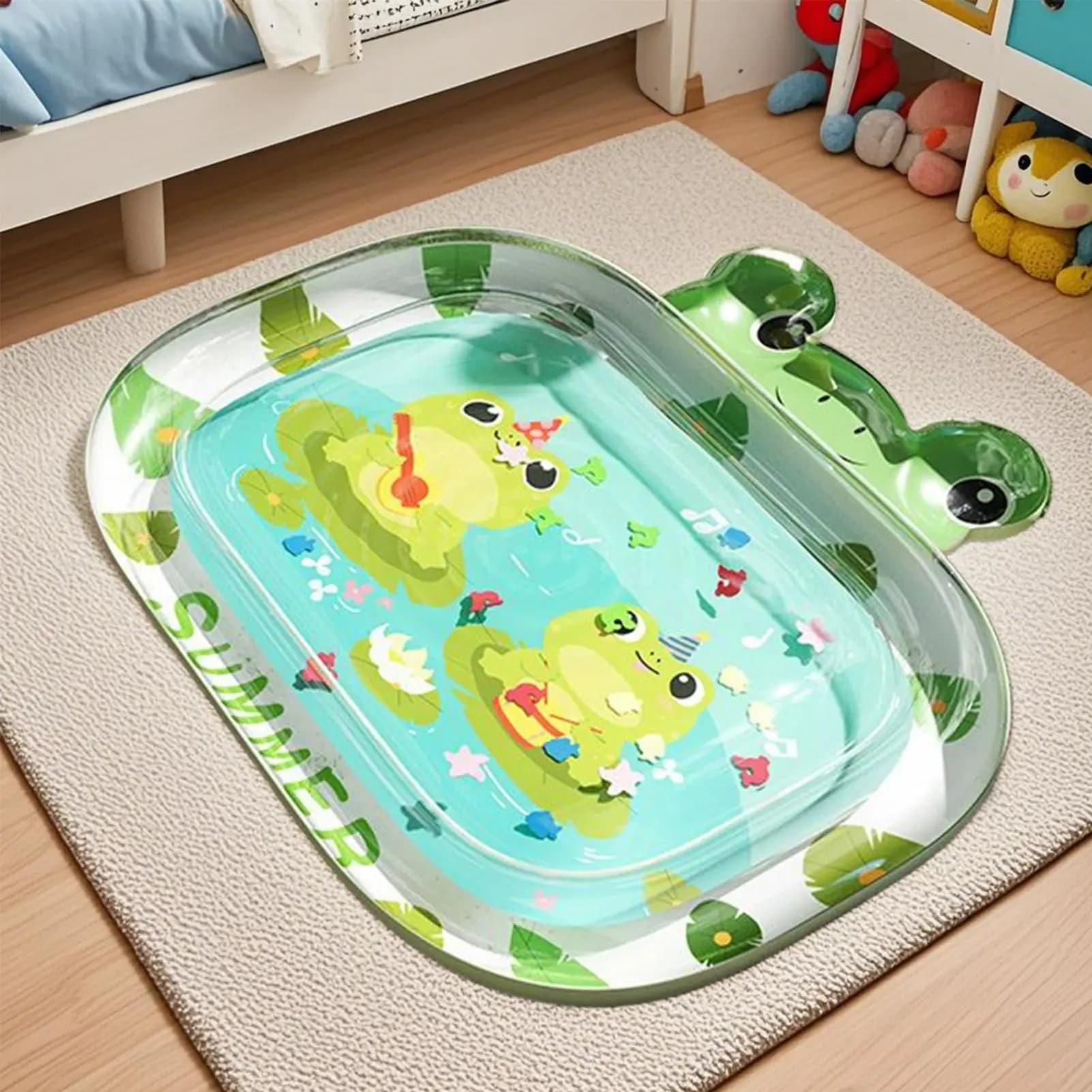 Tapis d'eau gonflable pour bébés, jouets sensoriels mignons, activités de gymnastique pour tout-petits, pour la plage, garderie, voyage, bain,