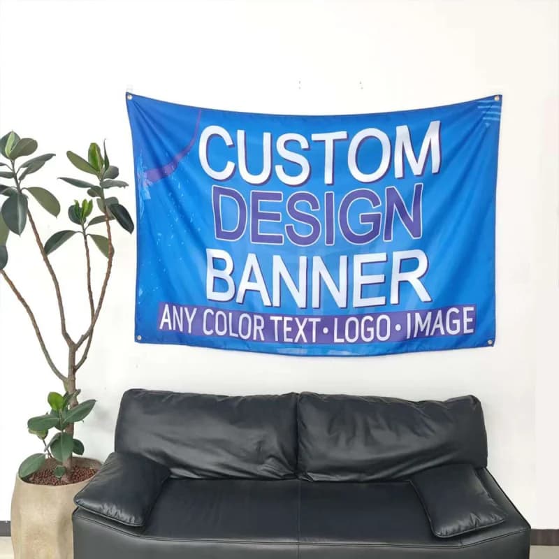 Bannière en polyester personnalisée pour une utilisation intérieure et extérieure – Personnalisée avec votre image, texte, logo ou design –