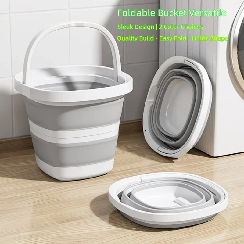 Seau à eau pliable – Essentiel pour la pêche, le camping et les voyages |   Seau pliable avec poignée pour un rangement facile et une utilisation
