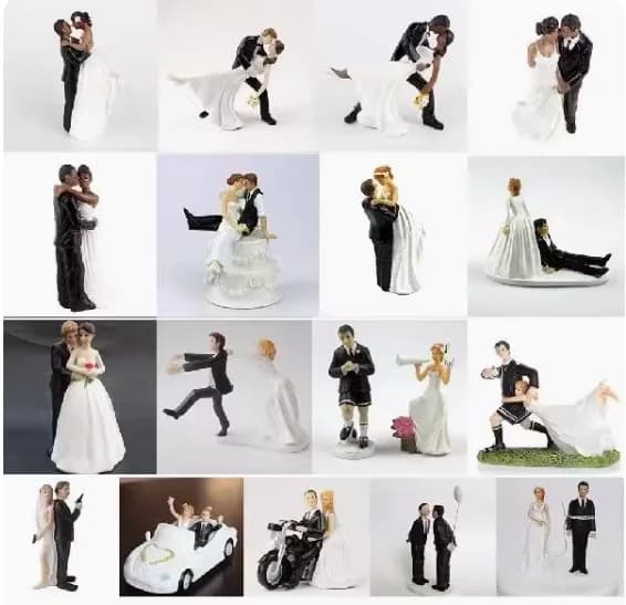 Figurines de poupées pour gâteaux, figurines de mariée et de marié, mariage amusant