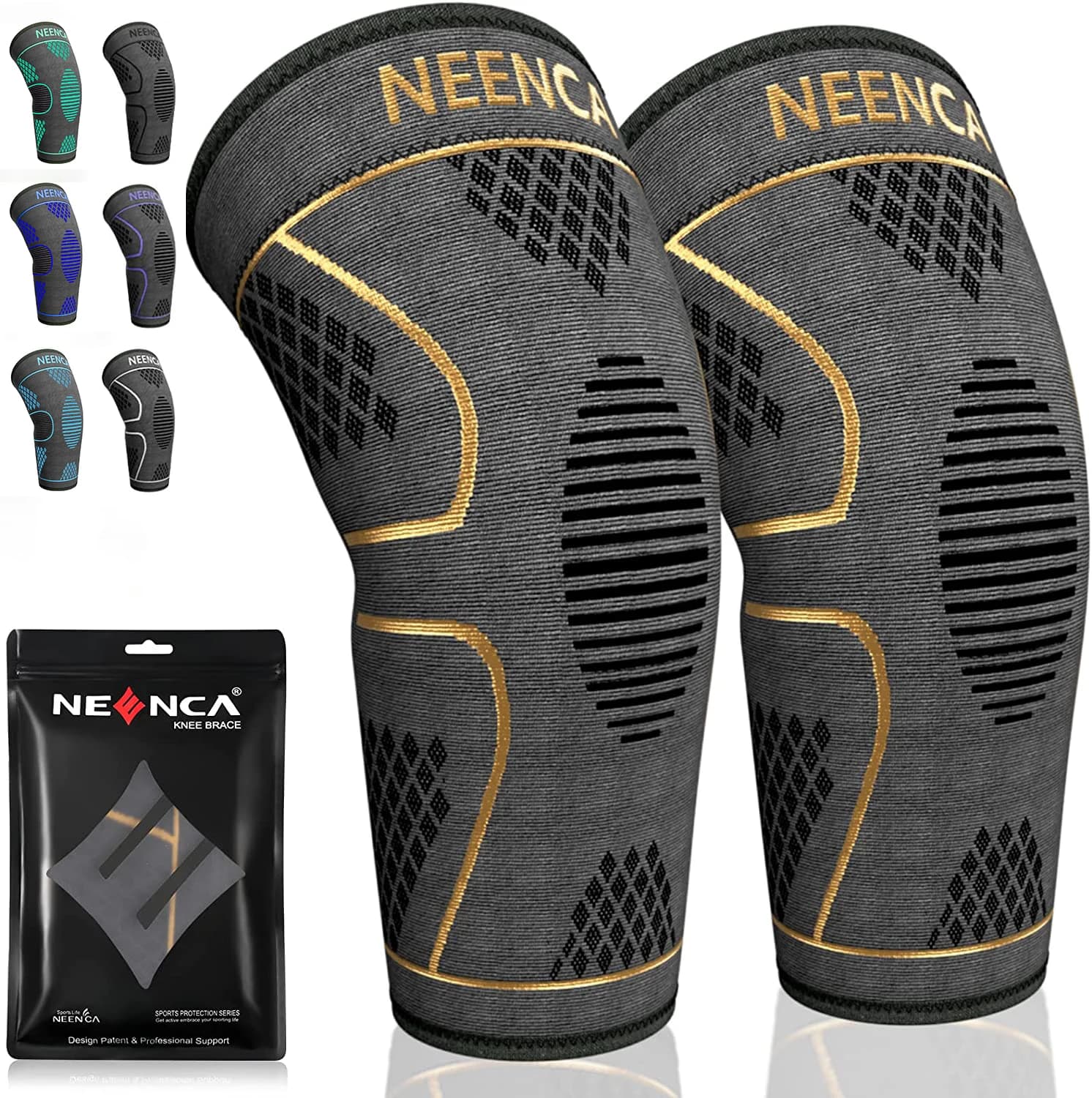 NEENCA genouillère manchon de Compression soutien pour femmes et hommes douleur au genou déchirure du ménisque, ACL et arthrite soulagement de la
