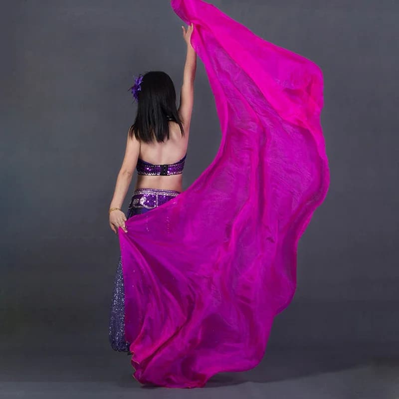 Voile de danse 100% soie, couleur unie, texture légère, écharpe en soie naturelle pour femmes, accessoires de danse du ventre, châle en soie