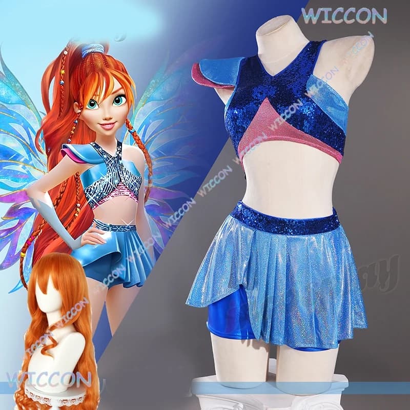 MAG @ Anime Club s9 dessin animé princesse Bloom Cosplay jupe scintillante femmes adultes vêtements Halloween fête habiller 2025 costume brillant