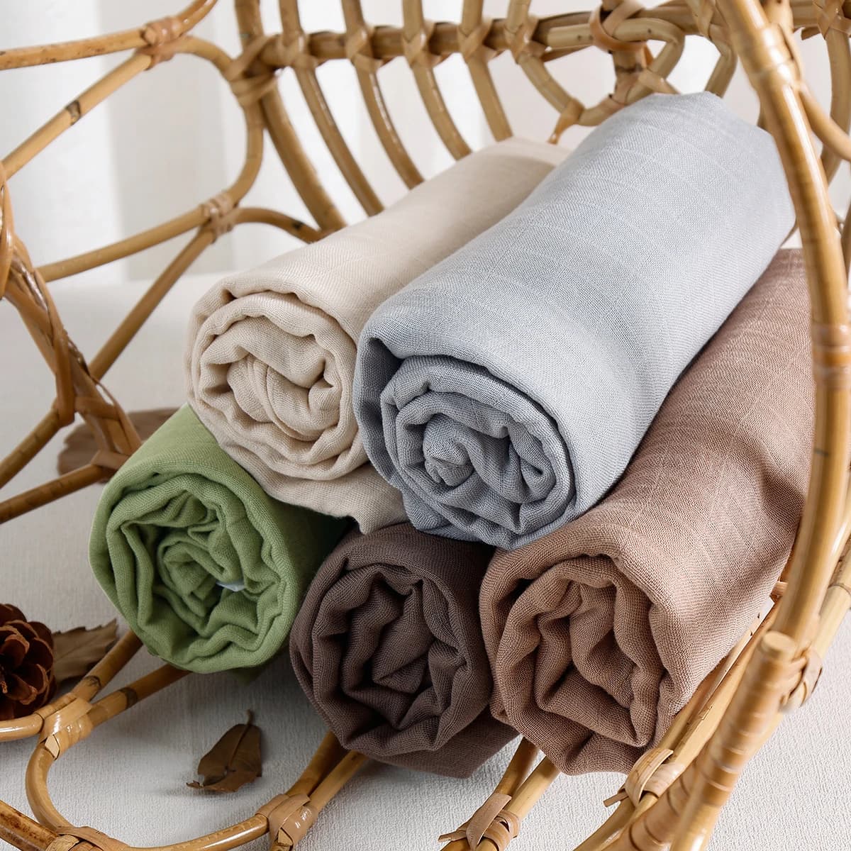 Kangobaby # Ma vie douce #   Couverture d'emmaillotage en mousseline de coton et bambou pour bébé, couleur unie, serviette de bain pour nouveau-né,