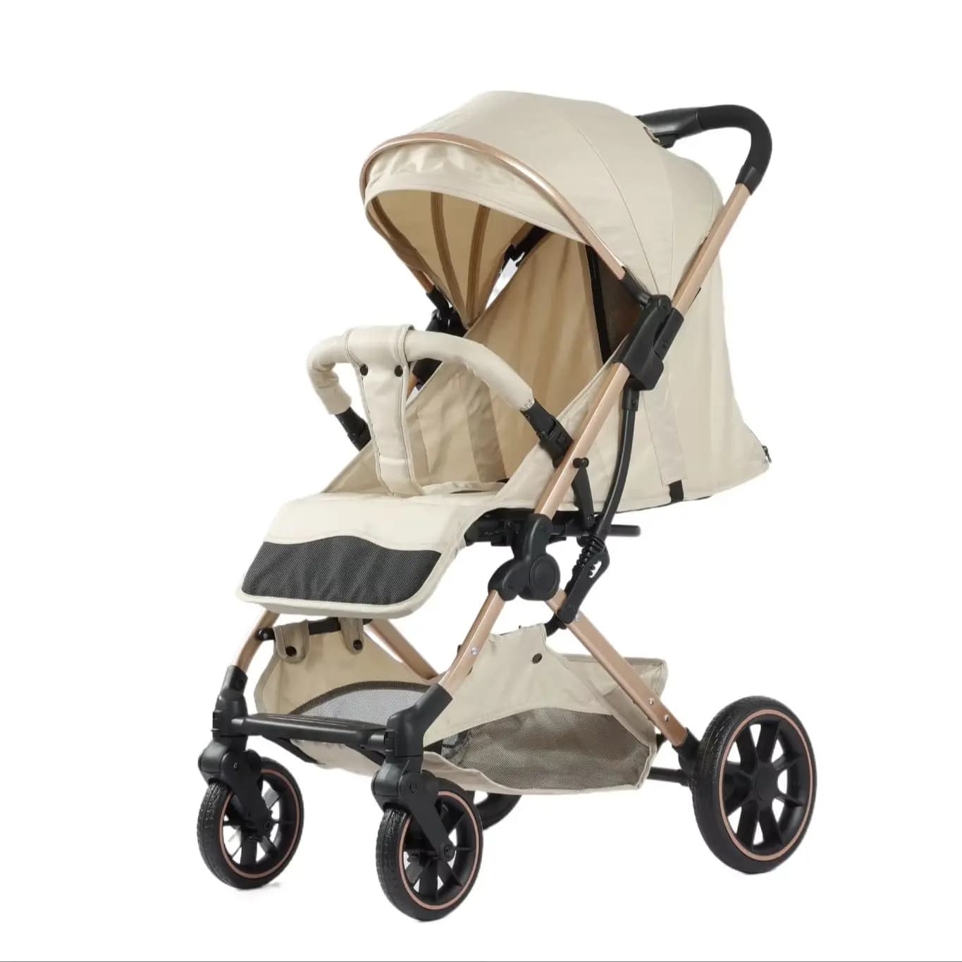 Poussette pliable portable pour bébé de 0 à 3 ans, poussette pour tout-petit à pliage instantané avec roues amortissantes, capote pare-soleil