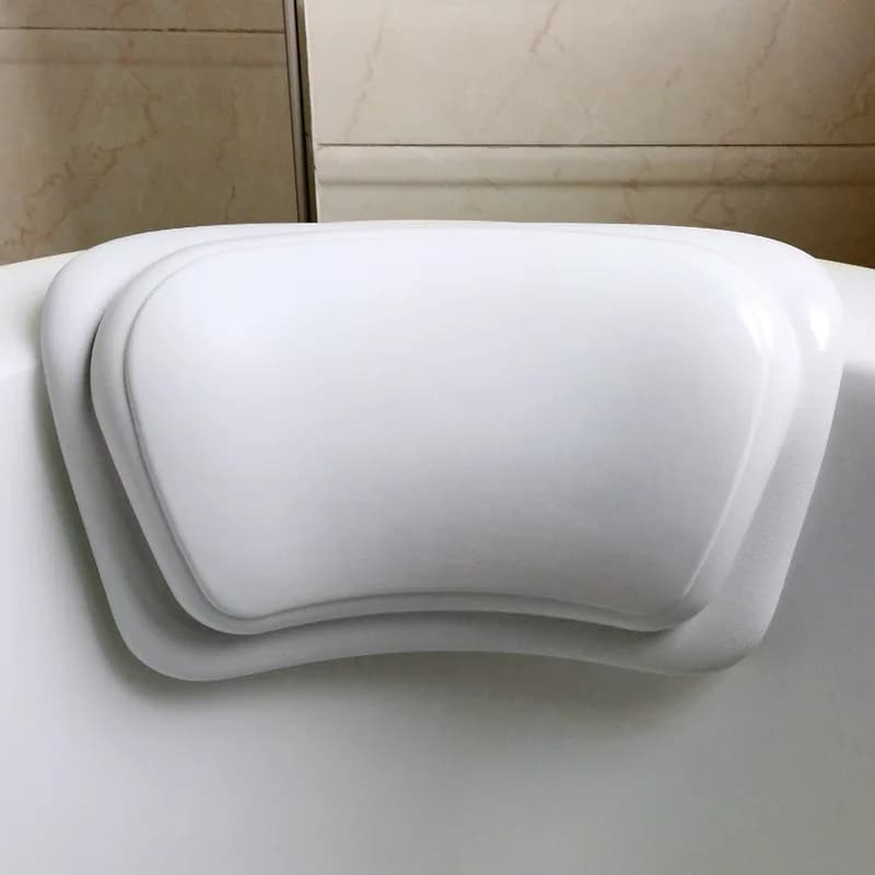 Oreiller de baignoire antidérapant avec éponge en silicone et housse en PU imperméable – Oreiller de bain universel pour spa, relaxation, douche