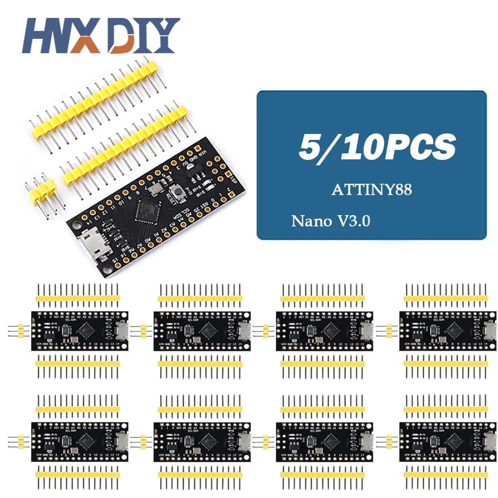 5/10 pièces amélioré/NANO V3.0 ATTINY 88 étendu Compatible pour arduino ATTINY88 Micro carte de développement 16Mhz/Digispark ATTINY85