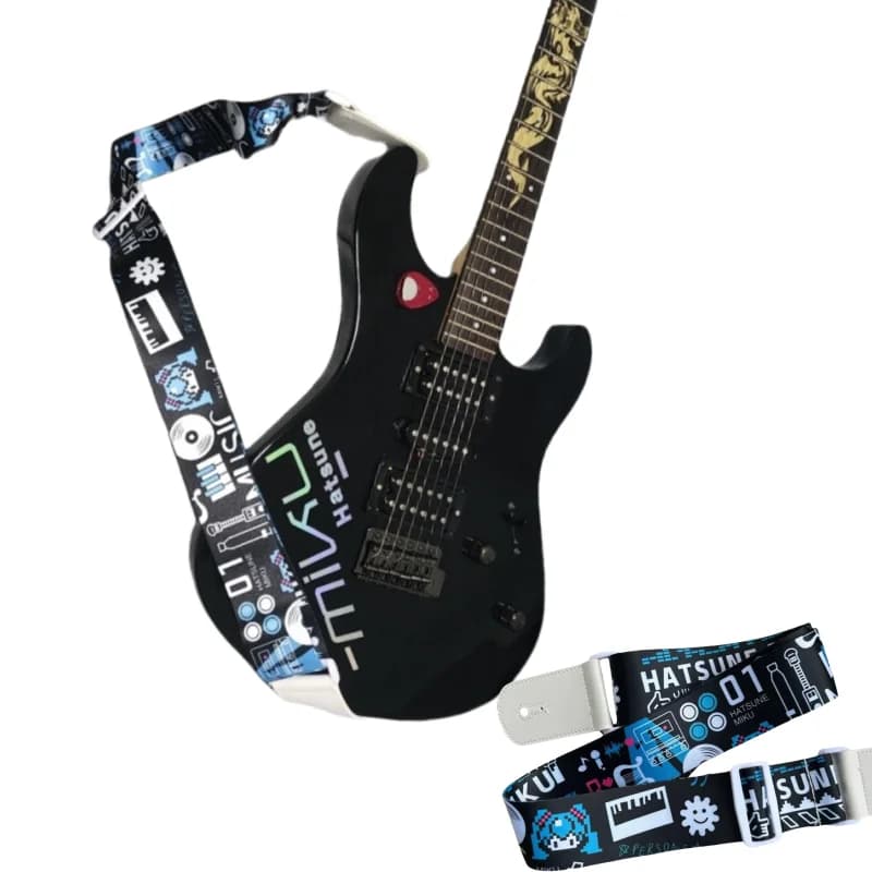 Hatsune Miku anime périphérie bidimensionnelle dessin animé mignon sangle personnalité créative Y2k guitare basse unisexe bandoulière cadeau