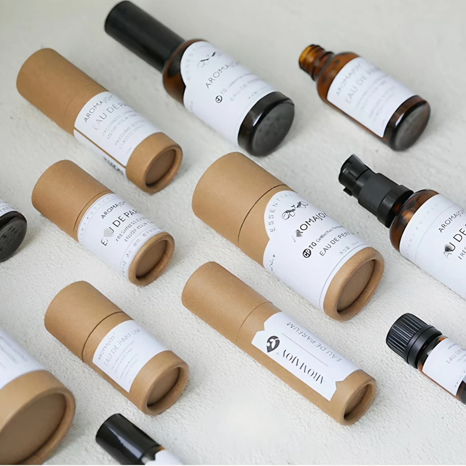 Boîte d'emballage pour flacon d'huile 10/20/30/50/100 ml, tube en papier kraft, boîte d'emballage pour flacon compte-gouttes, boîte ronde en carton