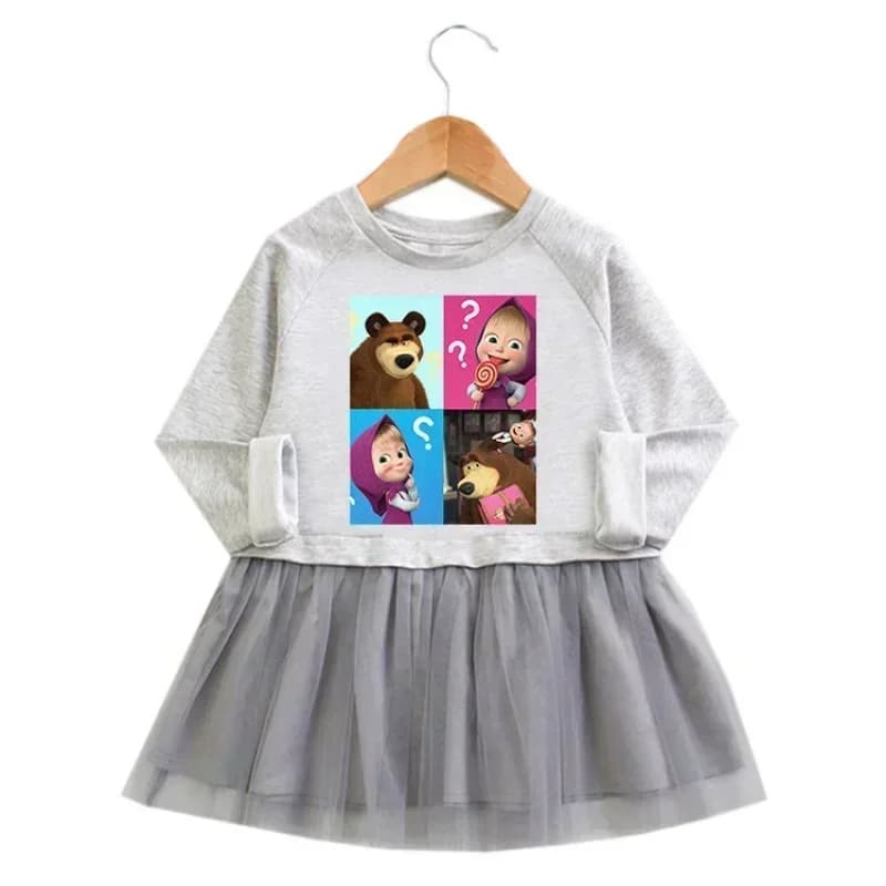 Mashas et les ours fille robe été enfants vêtements princesse Anime imprimer robes Cosplay Costume fête d'anniversaire