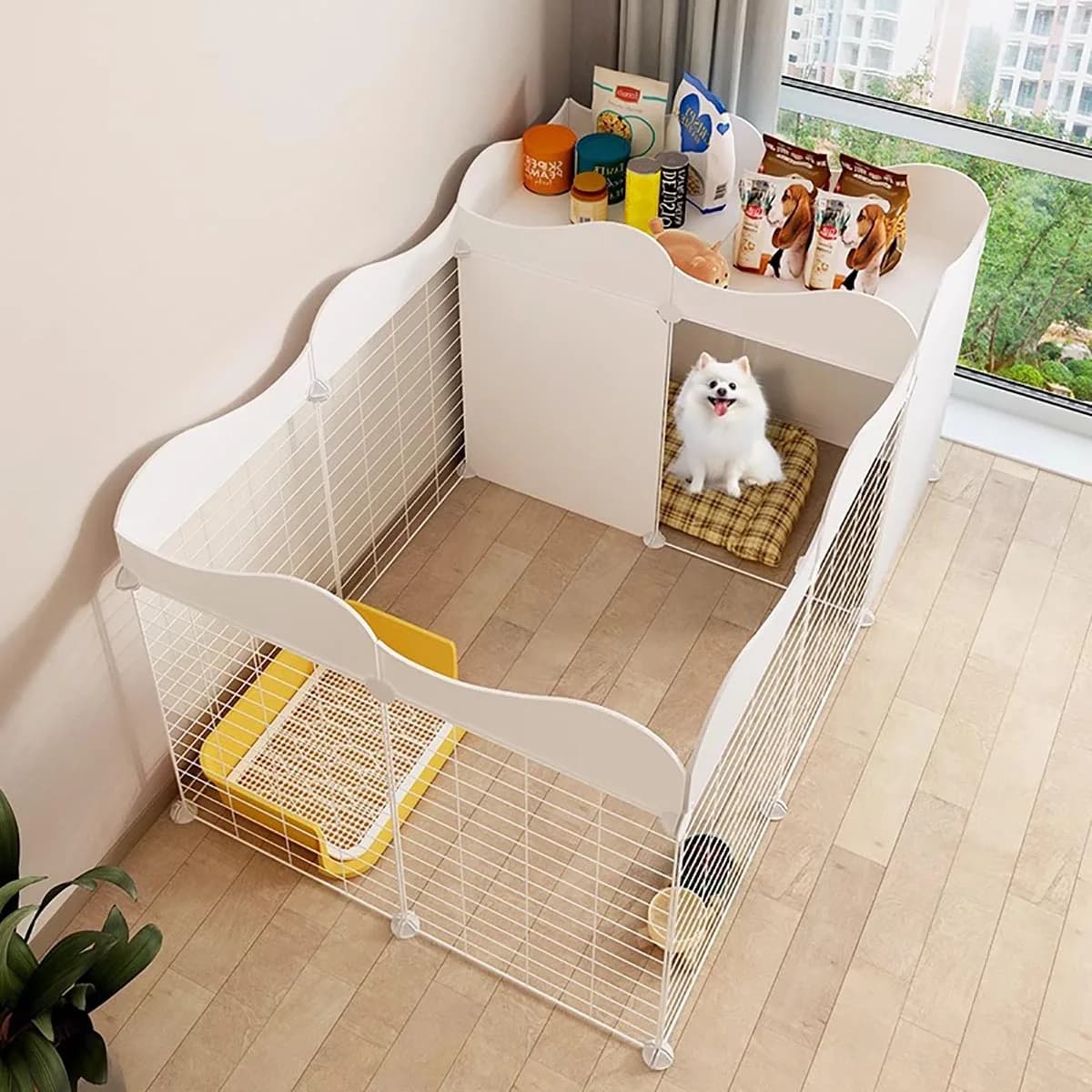 Clôture pour chien d'intérieur avec toilettes, Cage pour chien, chat et lapin, garde-corps de porte d'isolation, combinaison gratuite, clôture pour