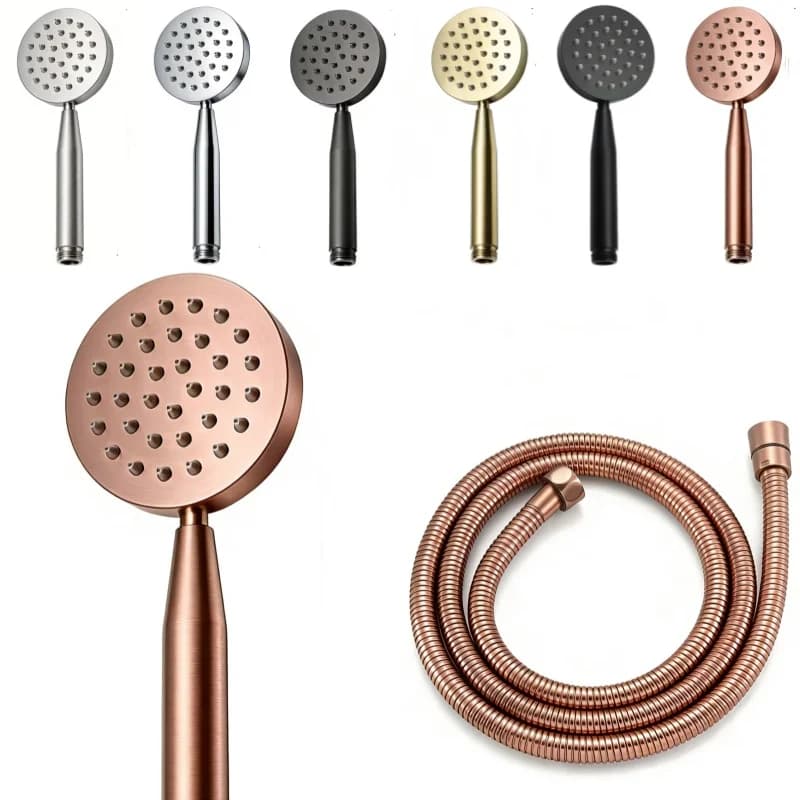 Pommeau de douche à main en acier inoxydable finition or rose brossé pour salle de bain, douchette de pluie