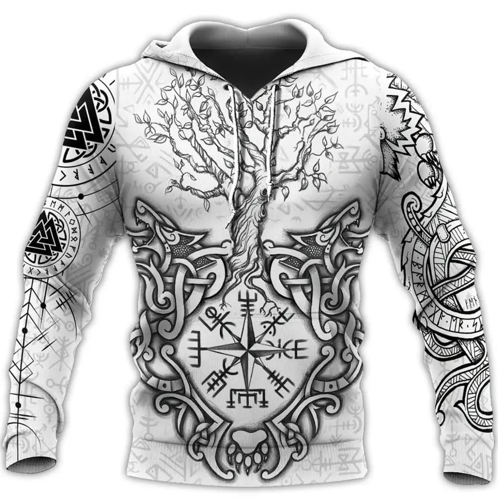 Sweat-shirt à capuche pour hommes, imprimé en 3D, Vikings, classique, loup, veste, mode printemps-automne, pulls Hip Hop Punk, Clo surdimensionné