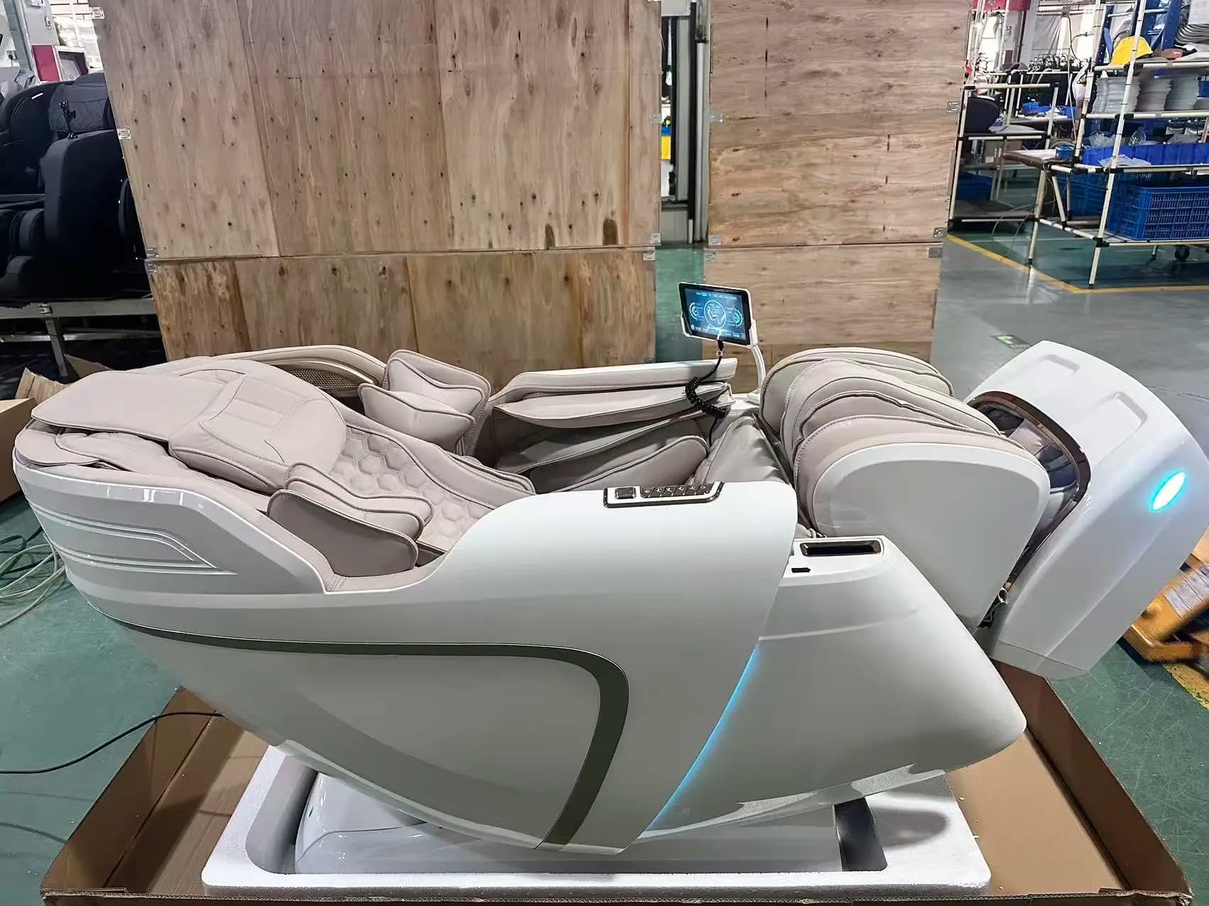 Fauteuil de massage corporel complet à double moteur 4D SL-Track Zéro Gravité avec étirement thaïlandais 3D et rehausseur de jambes électrique