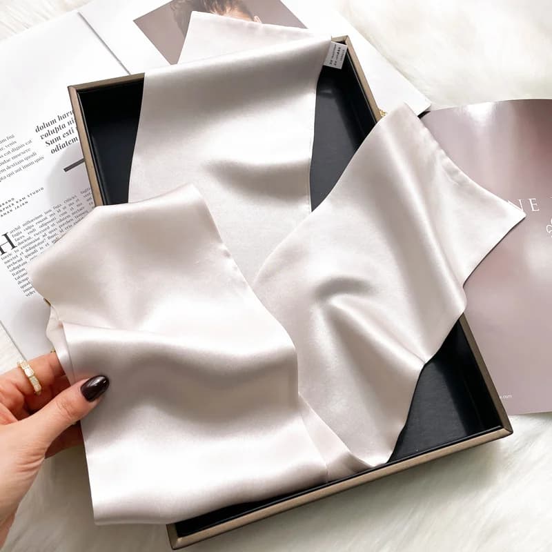 Foulards slim en soie véritable pour femmes, Design à la mode, avec poignée, rubans, cravate, bandeau pour cheveux, Foulard imprimé, bandeaux pour
