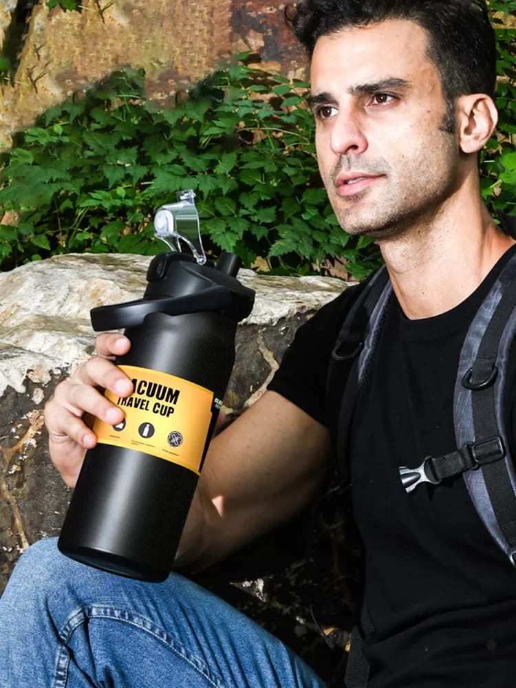 Thermos froid et chaud avec paille 304 tasse thermique en acier inoxydable gobelet flacons sous vide tasse à café bouteille d'eau de sport