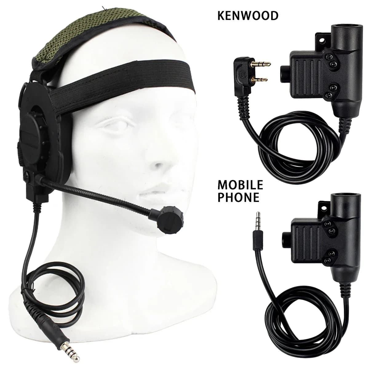 Adaptateur de casque de prise de câble tactique U94 PTT pour talkie-walkie TYT F8 Baofeng UV-5R Radio Motorola Kenwood tir en plein air