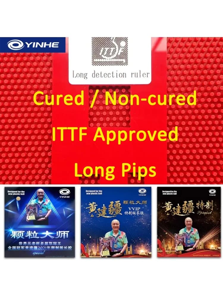 Caoutchouc de tennis de table Huang Jianjiang non durci, caoutchouc de ping-pong à picots longs OX, approuvé ITTF, caoutchouc de tennis de table