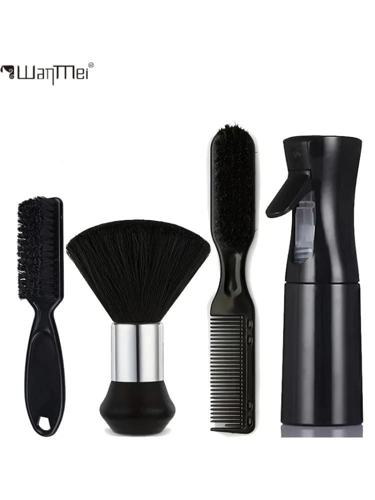 Kit de barbier professionnel, brosse pour cheveux et barbe, peigne coiffant et flacon pulvérisateur d'eau pour un style parfait, accessoires et