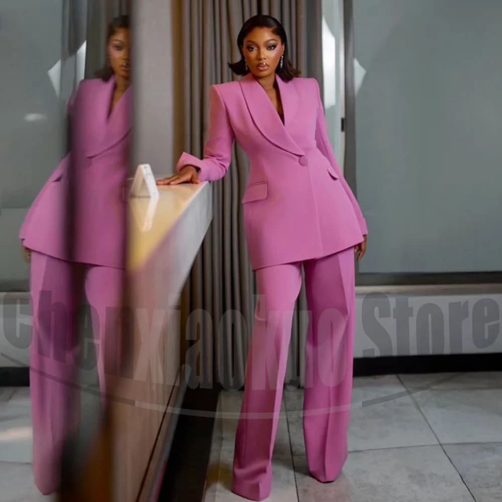Costume à un bouton pour femmes, châle à revers, vêtements sur mesure, soirée, mariage, haute qualité, ensembles pantalons à la mode, deux