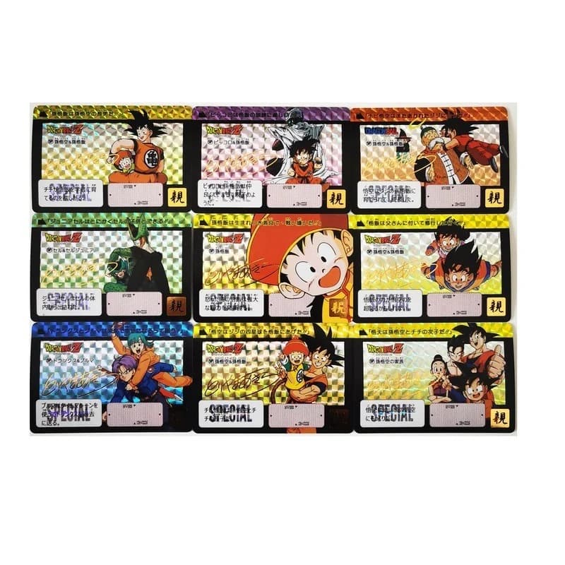 Cartes de collection Dragon Ball Z Family Affection Signature, Super Saisuperb, Goku Vegeta Hobby, jeu à collectionner, Anime, ensemble de 9 pièces
