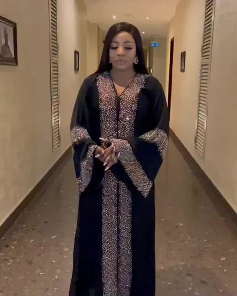 Robes africaines pour femmes été femmes africaines à manches longues noir col en v robe longue Robes africaines vêtements africains femmes
